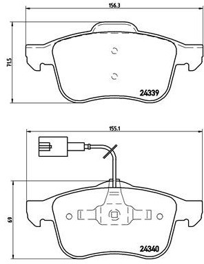 BREMBO Zestaw klocków hamulcowych, hamulce tarczowe P 23 103