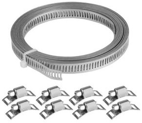 inny Zestaw do robienia opasek zaciskowych taśma 8mm x 3m + 8 zacisków ślimakowych WD24-9430