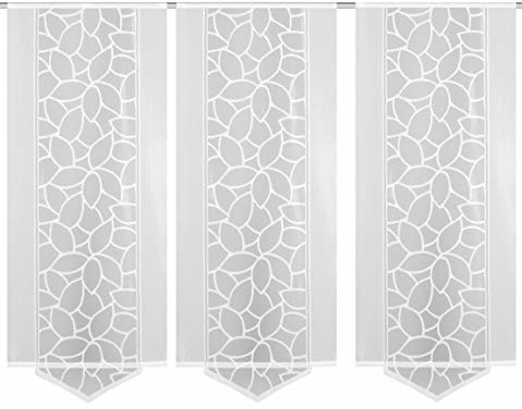 Home Fashion Home fashion 088632  0101 zestaw 160 x 57 cm zasłona przesuwna żakard, materiał, białe, 145 x 57 cm 088632-0101 160x57 cm