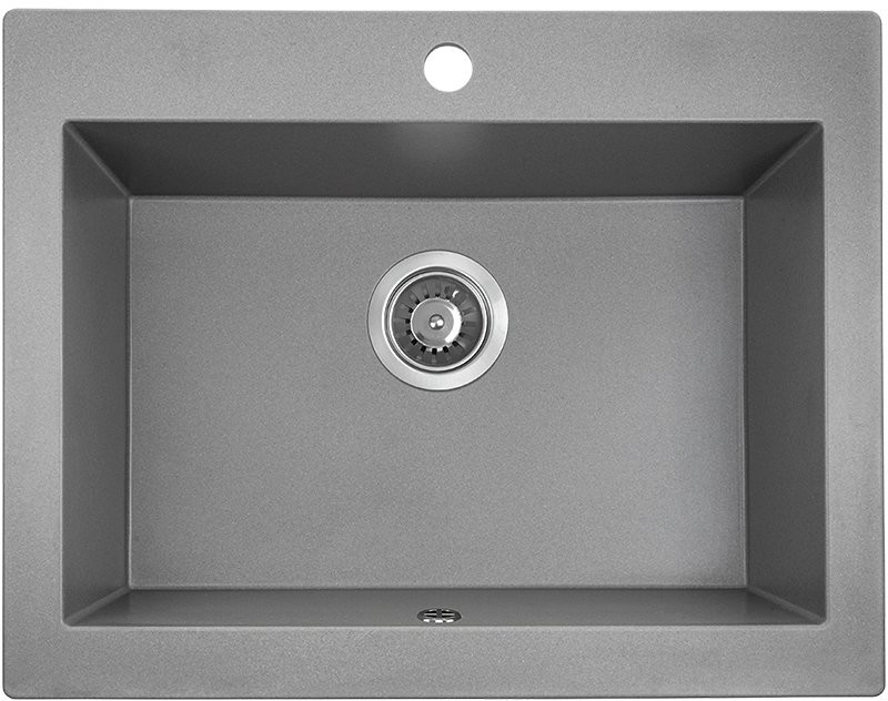 Laveo Zlewozmywak granitowy szary 1-komorowy KOMODO 490x580mm SBK_510A -