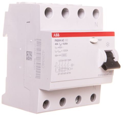 ABB Wyłącznik różnicowoprądowy 4P 40A 0,03A typ AC FH204 AC-40/0,03 2CSF204002R1400