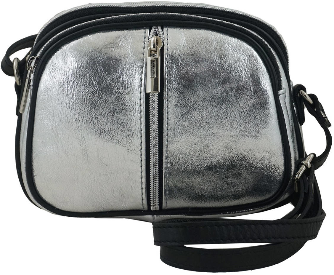 Barberini's Mała torebka trzykomorowa - Srebrna 03/1-16