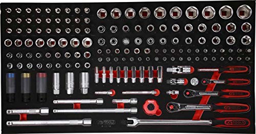 KS Tools 813.0156 PERFORMANCEplus 156-częściowy zestaw narzędzi 1/4'+3/8'+1/2' klucz nasadowy 813.0156