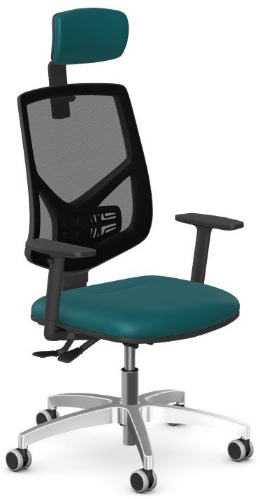 Intarseating Fotel biurowy BERMEN z zagłówkiem, alumioniowa podstawa KA-BREMEN-TM-261-01