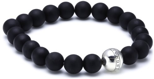 THOMAS SABO bransoletka Unisex, srebro standardowe 925, obsydian, srebro sterling próby 925, czarny A1085-023-11-L