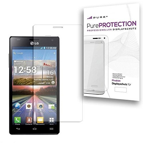 Pure pureprotection 6 X folia ochronna na wyświetlacz do LG Electronics P880 Optimus 4 X HD odporna na zarysowania, przejrzystą i niewidoczną w blistrze. CrystalClear. 6 X folia ochronna w Big Pack 4053214622359