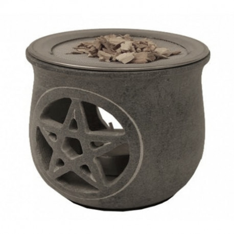 pH-Import Kadzielniczka PENTACLE z szarego steatytu z sitkiem