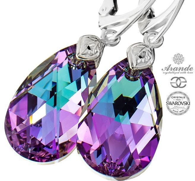 Swarovski przepiękne kolczyki VITRAIL SREBRO