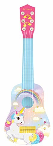 Lexibook Lexibook Pierwsza gitara jednorożec dla dzieci, 6 strun nylonowych, 53 cm, instrukcja w zestawie, różowy/niebieski, K200UNI 1