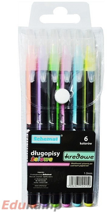Schemat Długopisy żelowe 4159 kredowe 6 kol. AA085SCH