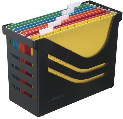 Jalema Re-Solution Office Box, Jalema 2658026998, rejestr zawieszany w 5 teczkach do zawieszania A4, posortowane pod względem koloru, czarny 2658026998