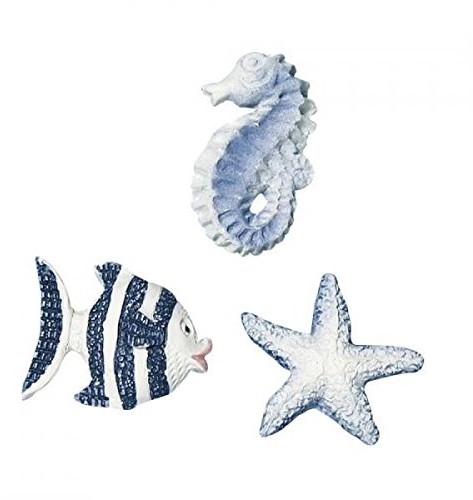 Rayher Hobby 8606800 elementy ozdobne z żywicy poliestrowej, w kształcie zwierząt morskich, 2 cm, 9 sztuk w opakowaniu typu SB 8606800