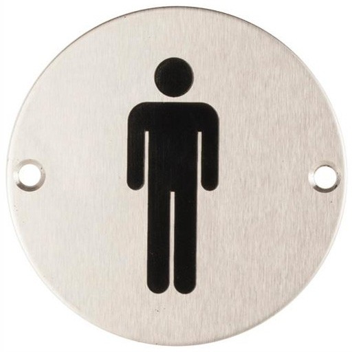 Sanitario Oznaczenie toalet metalowe okrągłe WC męskie mocowane na wkręty