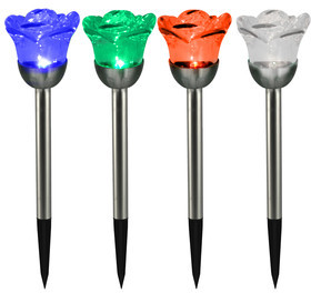 Polux Rose inox 6500K+RGB Lampka solarna 312198 312198