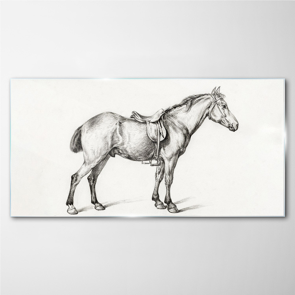 PL Coloray Obraz na Szkle Rysunek Zwierzę Koń 140x70cm