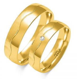 LOVRIN Obrączka z diamentami ślubna grawerowana złota 333 OE-93-333