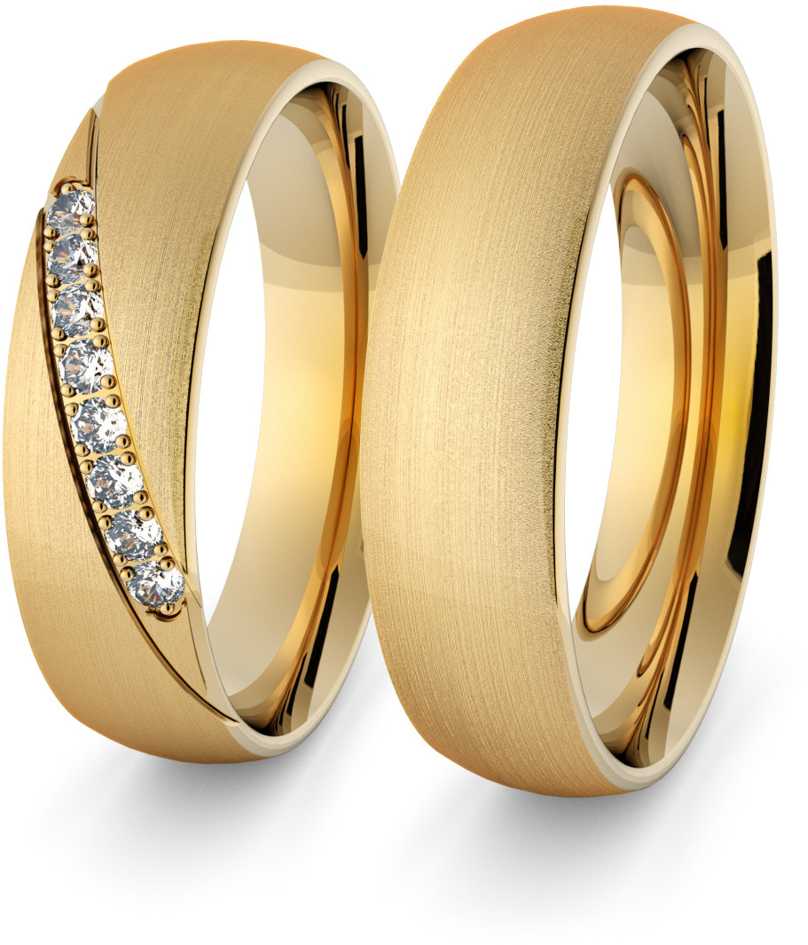 Eminence Obrączki ślubne klasyczne 5 mm z brylantami - 29 Au-classic-5-29