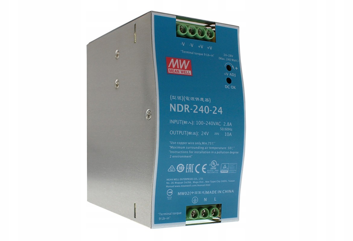 Mean Well Zasilacz Din NDR-240-24 24V 10A 240W