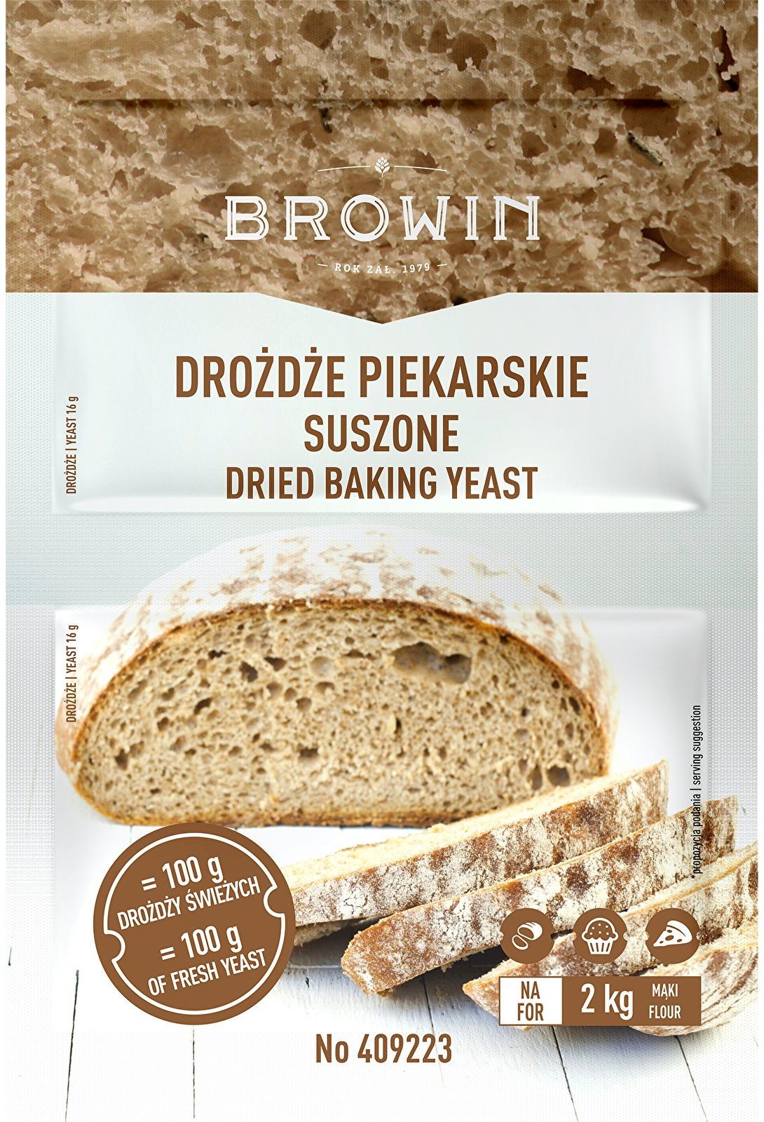 Browin Suszone drożdże piekarskie 2x16g