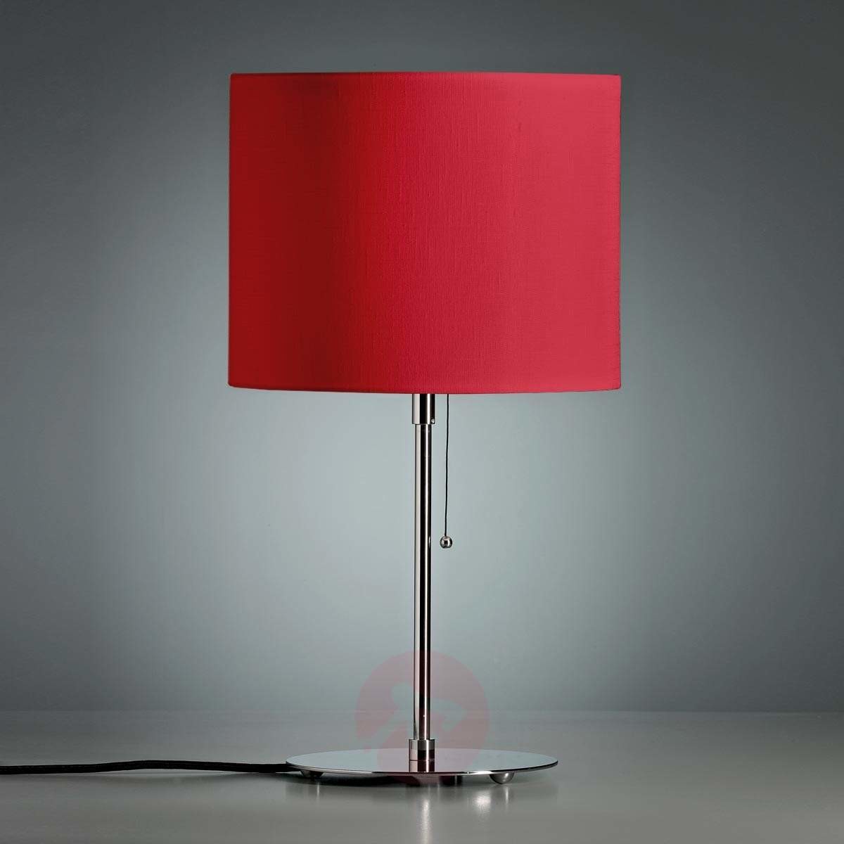 TECNOLUMEN Lampa stołowa z abażurem z lnu czerwony