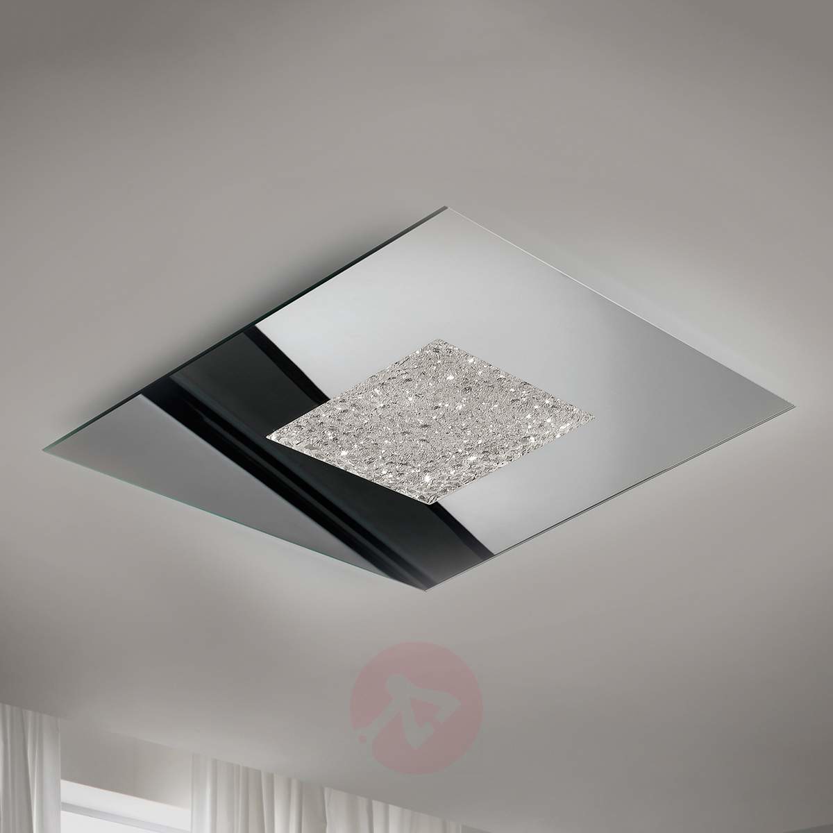 Sillux Lustrzana lampa sufitowa LED Narciso, jak lód