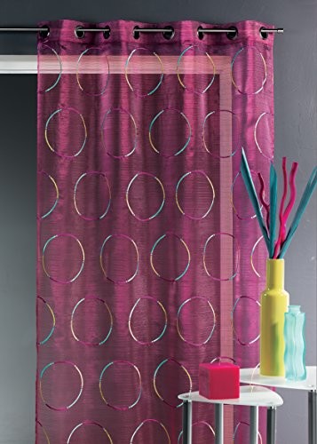 HomeMaison.com Zasłona homemaison. com hm69807210 organza haftowane poliester czarna 140 x 240 cm HM69807210