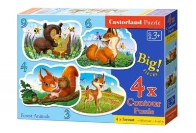 Castorland Puzzle 4w1 - Leśne Zwierzęta GXP-651331
