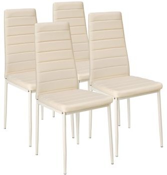 TecTake 4 krzesła do jadalni beżowy 401847