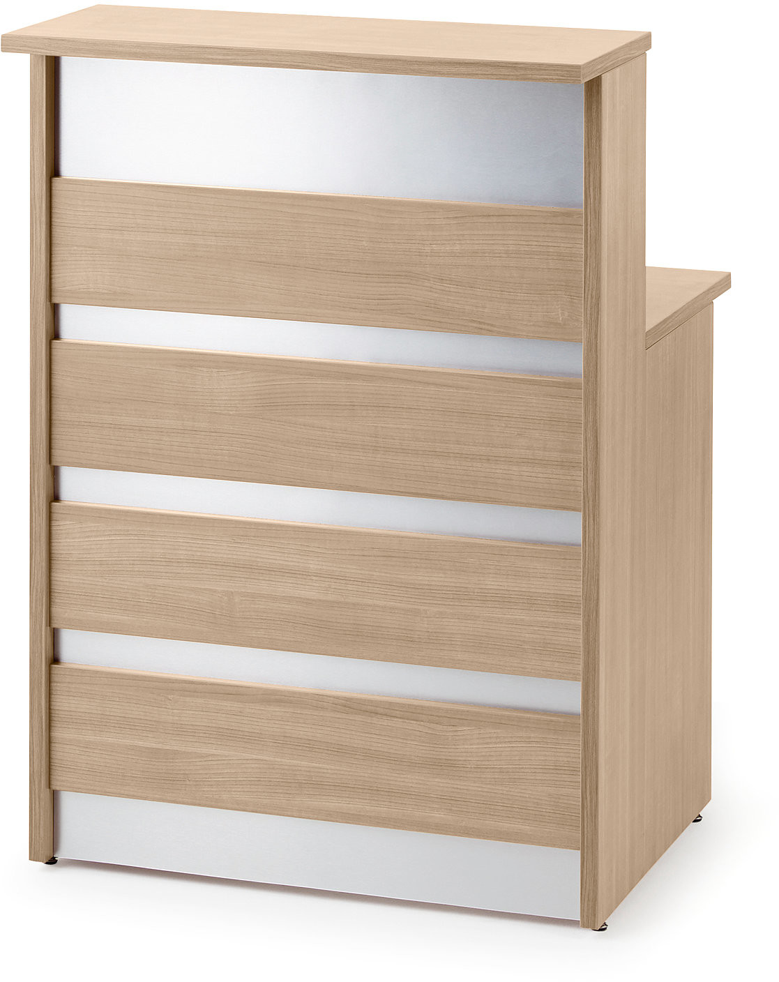 AJ Produkty Prosta lada recepcyjna, 800x800x1150 mm, dąb