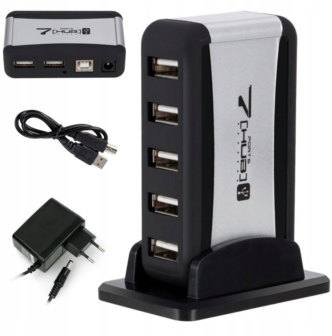 Hub Usb Aktywny 7 Portów Rozdzielacz Switch 2.0
