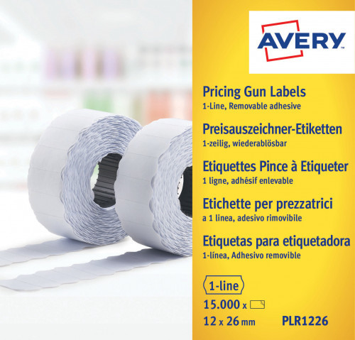 Avery Zweckform Etykiety cenowe w rolce usuwalne białe 26mm x 12mm Zweckform PLR1226