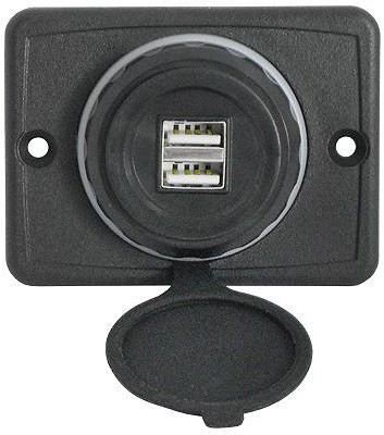 Ładowarka Samochodowa 2xUSB Do Zabudowy/ Zamykana