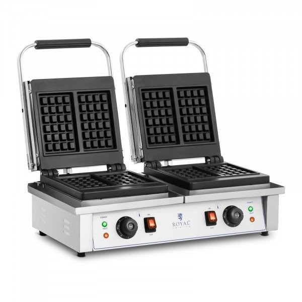 Royal Catering Podwójna gofrownica - belgijskie gofry - 2 x 2000 W - 10012358 RC-WM201