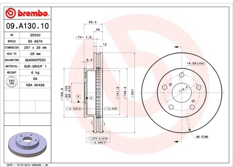 BREMBO Tarcza hamulcowa 09.A130.10