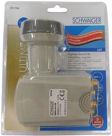 SCHWAIGER Schwaiger bardzo odporne na wysokie temperatury Sun Protect Quad-LNB jasnoszary SPS7944531