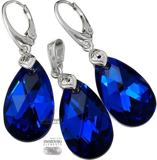 Arande NAJNOWSZE SWAROVSKI KOMPLET BLUE COMET SREBRO 4218304907