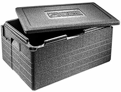 Thermohauser Hermobox GN 1/1 kratka gastronomiczna, czarna, 50 l, z pokrywą i 5-kolorowym zestawem kart 8300040459