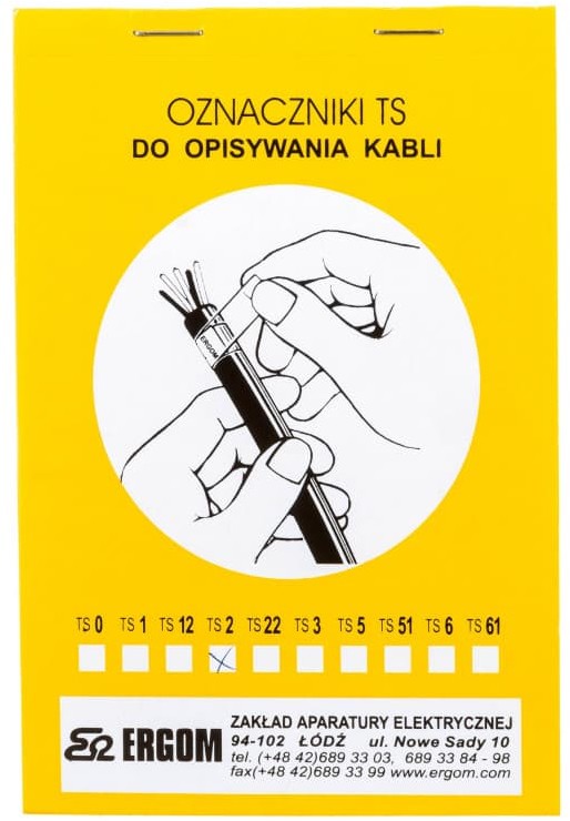Ergom Oznacznik do opisywania ręcznego TS 2 biały E04ZP-02010100300 150szt. 02010100300