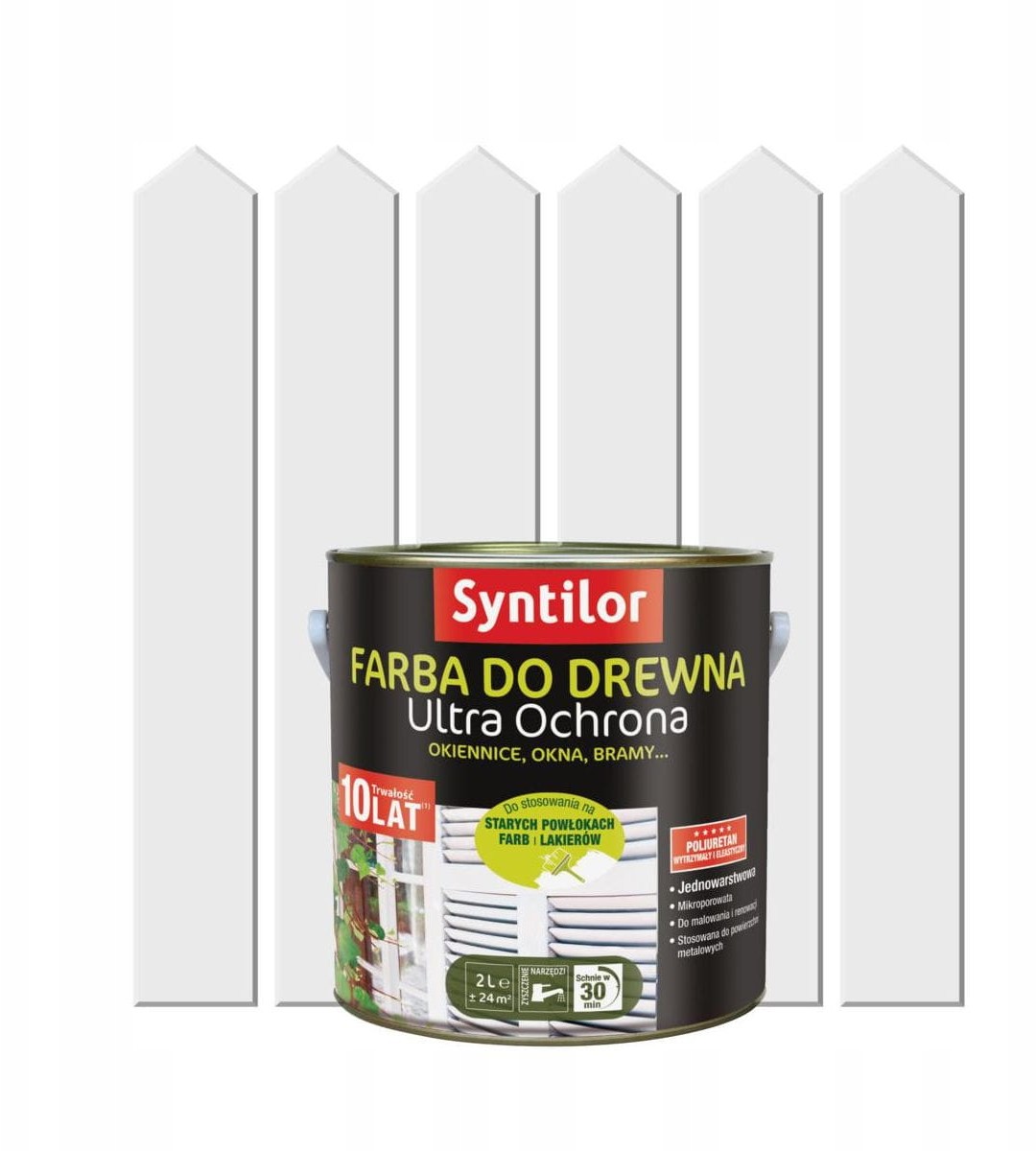 Syntilor Farba do drewna Ultra Ochrona 2 l Biały