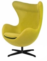 King Home Fotel EGG CLASSIC BLACK zielona oliwka.20 - wełna, podstawa czarna JH-026.OLIWKA.20.B