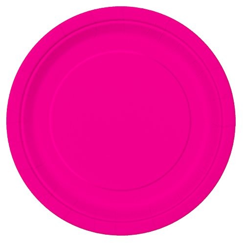 Unique impreza Neon kolor 23 cm talerz papieru (16 sztuk), różowy, 23 cm 99135