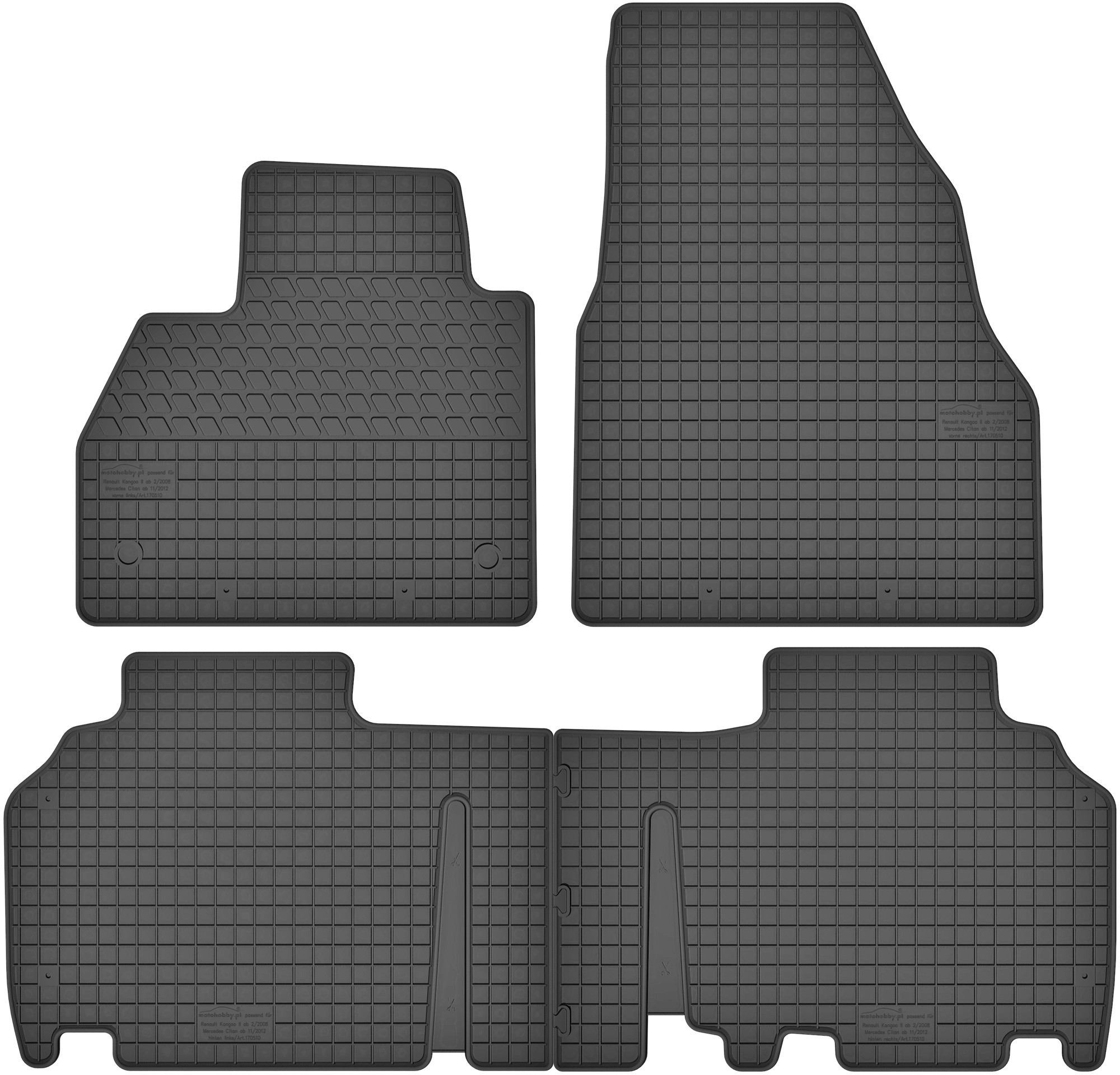 MotoHobby Mercedes Citan W415 (od 2012) - dywaniki gumowe dedykowane ze stoperami