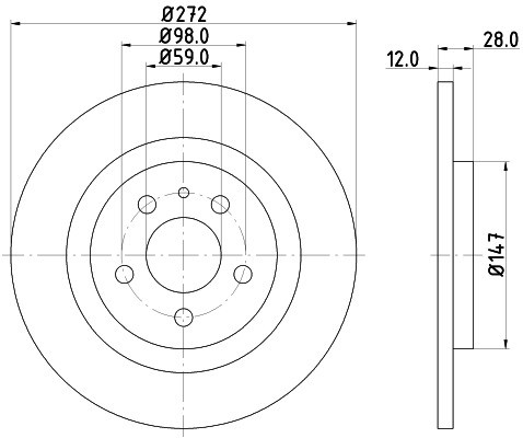 HELLA PAGID Tarcza hamulcowa PAGID 8DD355109-151