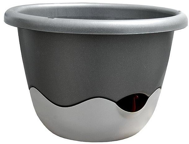 Plastia Donica samonawadniająca Mareta 25 antracyt, wisząca, śred. 25 cm