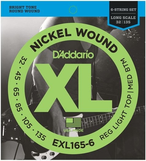 D'Addario EXL165  6 komplet strun do 6-saiter bas 032 '  135' EXL165-6