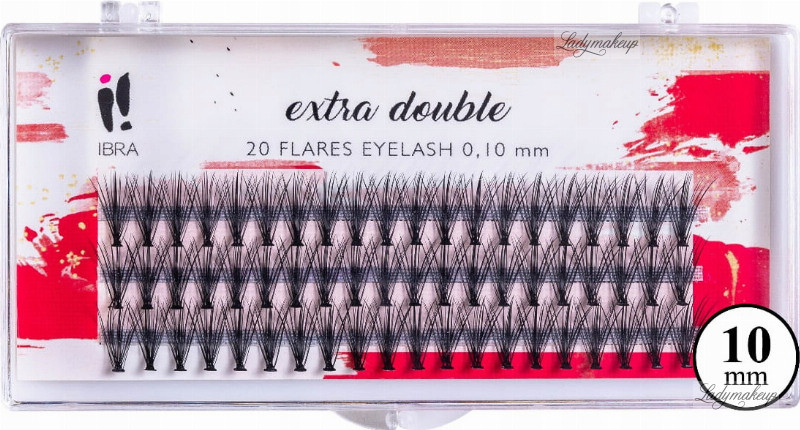 Ibra EXTRA DOUBLE - 20 FLARE EYELASH KNOT-FREE - Kępki sztucznych rzęs - MIX IBRRDI02