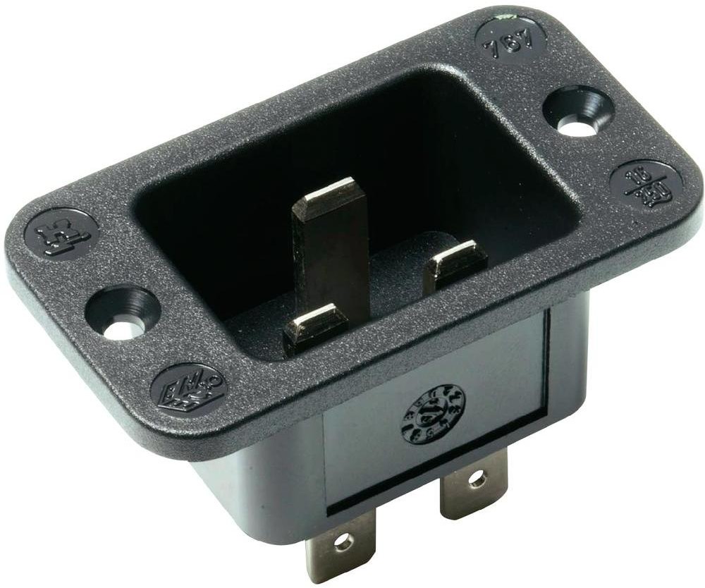 Kaiser Złącze męskie do urządzeń nie emitujących ciepła Kaiser C20 Złącze męskie do wbudowania pionowego Łączna liczba biegunów 2 + PE 16 A czarny 767/63/sw/C 1 szt 767/63/sw/C