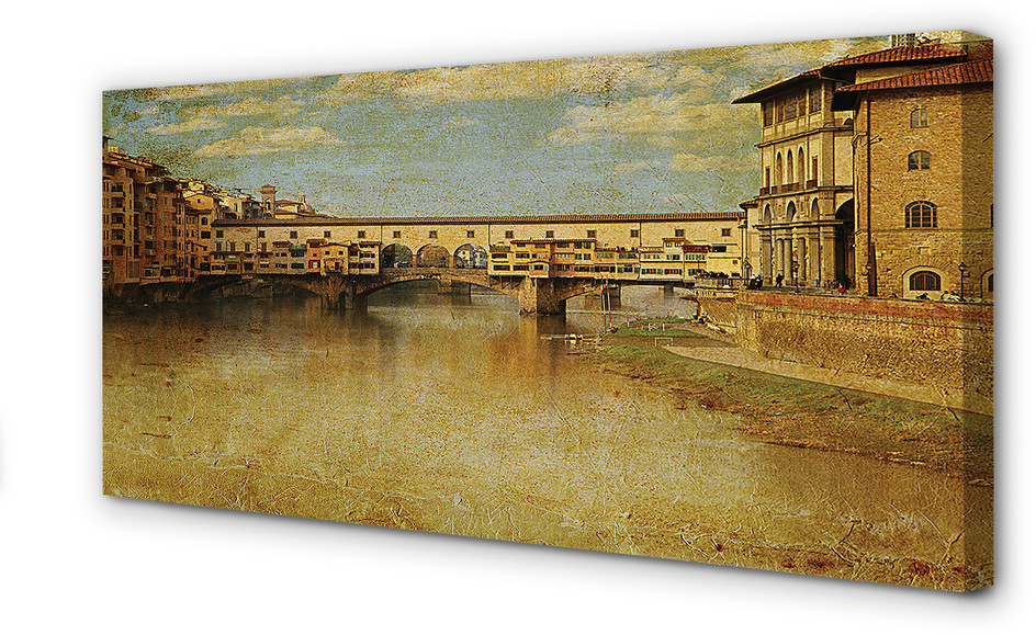 PL Tulup Obrazy na płótnie Włochy Mosty rzeka budynki 100x50cm