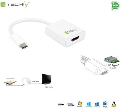 Techly Kabel USB USB-C na HDMI Biały 020409