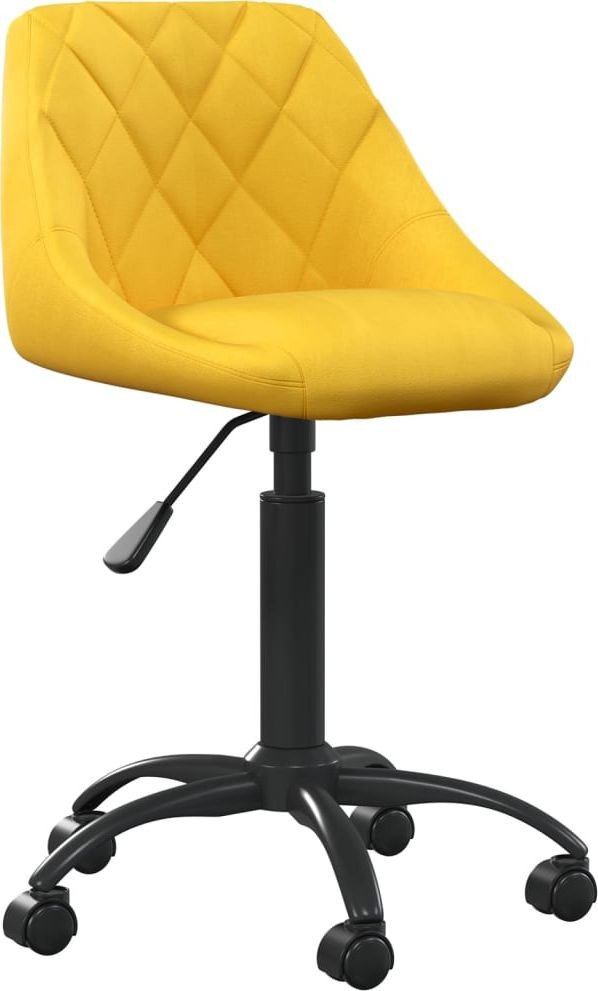 vidaXL Krzesło biurowe Krzesło biurowe musztardowe obite aksamitem